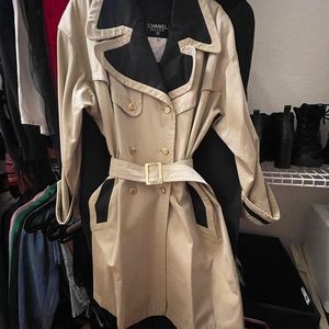 90’s Vintage Chanel Silk Lined Trench Coat
